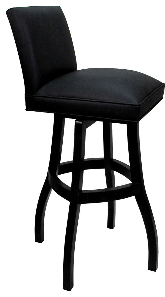 Swivel Wood Counter, Bar or Extra Tall Stool - Sommerville on S-Base, Gray Vinyl - Black, 34"