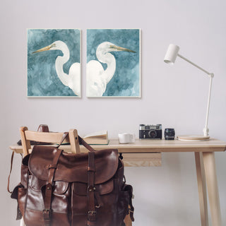 Nautical Cranes Bird Portraits Abstract Blue Sky,13 x 19