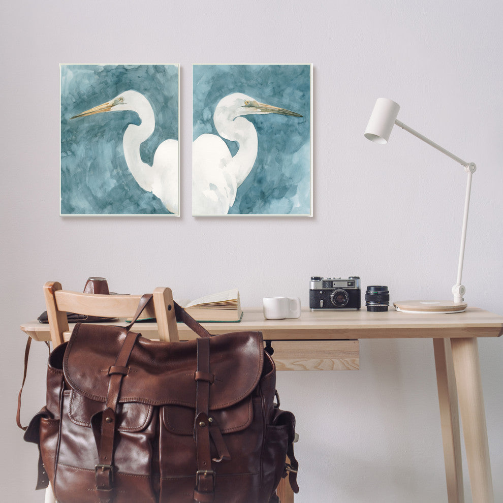 Nautical Cranes Bird Portraits Abstract Blue Sky,13 x 19