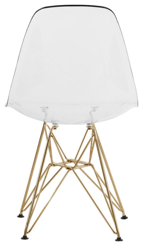 LeisureMod Cresco Molded Eiffel Side Chair With Gold Base