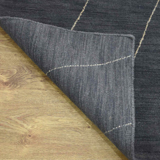 HAND KNOTTED LOOM WOOL ECO-FRIENDLY AREA RUGS - Rectangle, Charcoal, Geometric