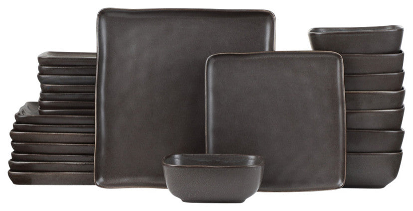 Stone Lain Jonny Stoneware Dinnerware Set, Brown, 24-Piece