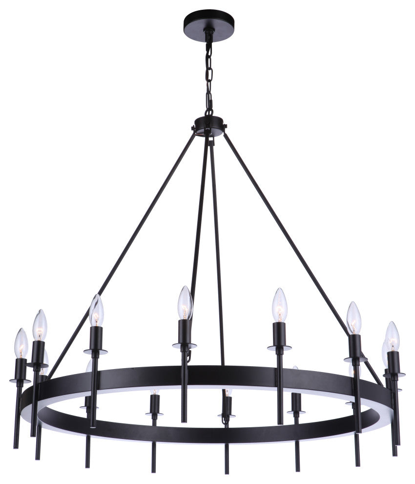 Larrson Chandelier 14  Light  Flat Black