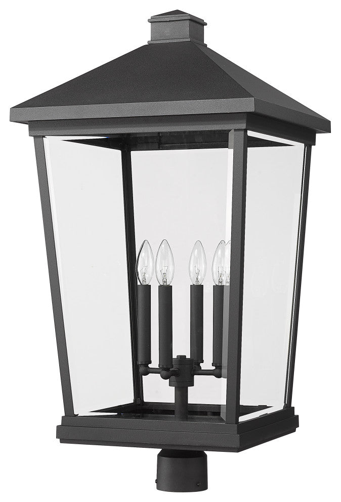 Z-Lite 4 Light Outdoor Post Mount Fixture, Black, 568PHXXLR-BK