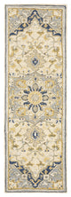 3'X8' Blue And Ivory Bohemian Runner Rug