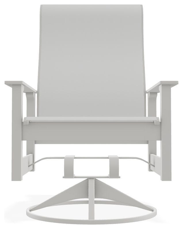 Leeward Sling Outdoor Swivel Rocker, White/Snow