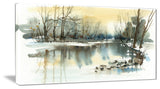 "River in Winter" Canvas Print