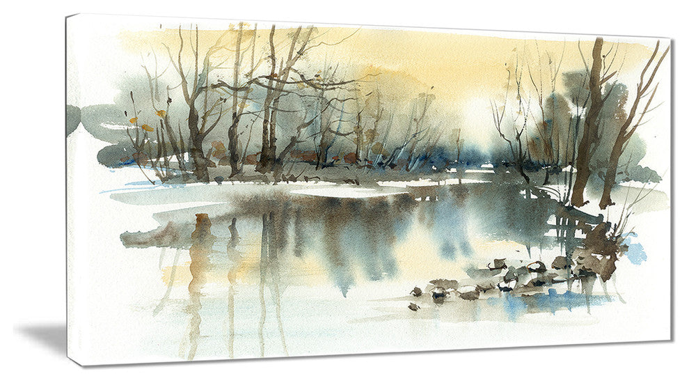 "River in Winter" Canvas Print