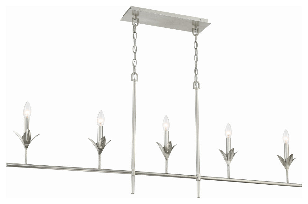 CRYSTORAMA Broche 5 Light Antique Silver Chandelier