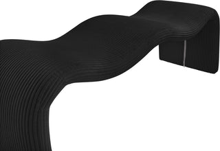 Willow Upholstered Bench, Black, Corduroy