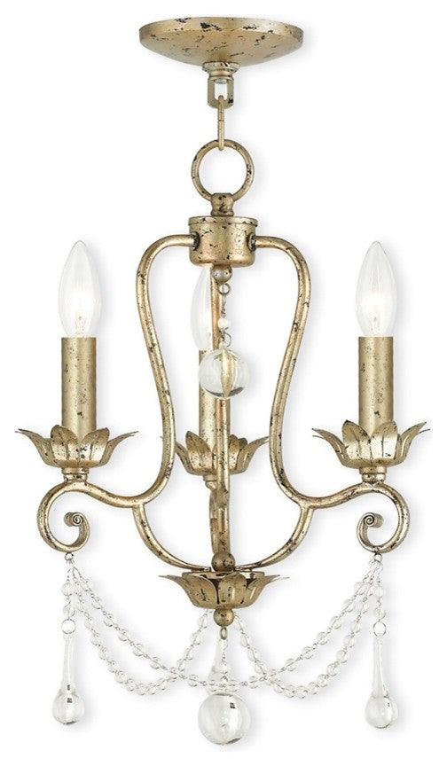 Sophia 3-Light Mini Chandelier, Winter Gold