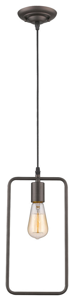Ironclad 1-Light Rubbed Bronze Ceiling Mini Pendant 7"