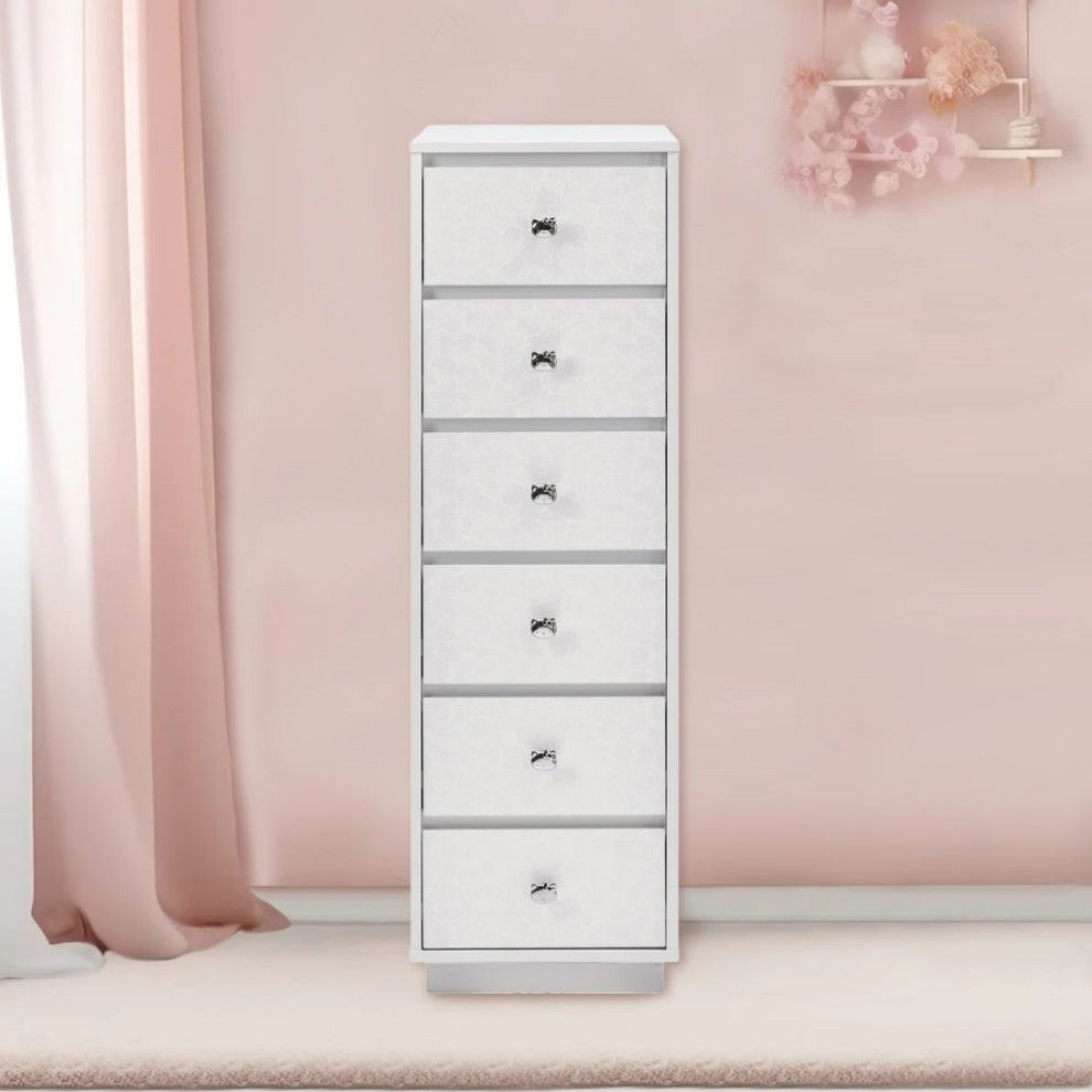 SlayStation 6 Drawer Makeup Vanity Storage, Silver