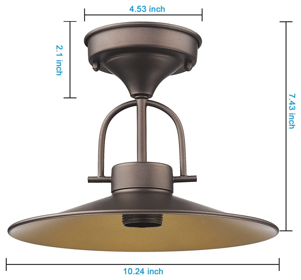 Farmhouse Light Fixtures Ceiling Mount Rust Flush Ceiling Lamp