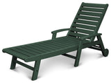 POLYWOOD Signature Chaise With Wheels, Green