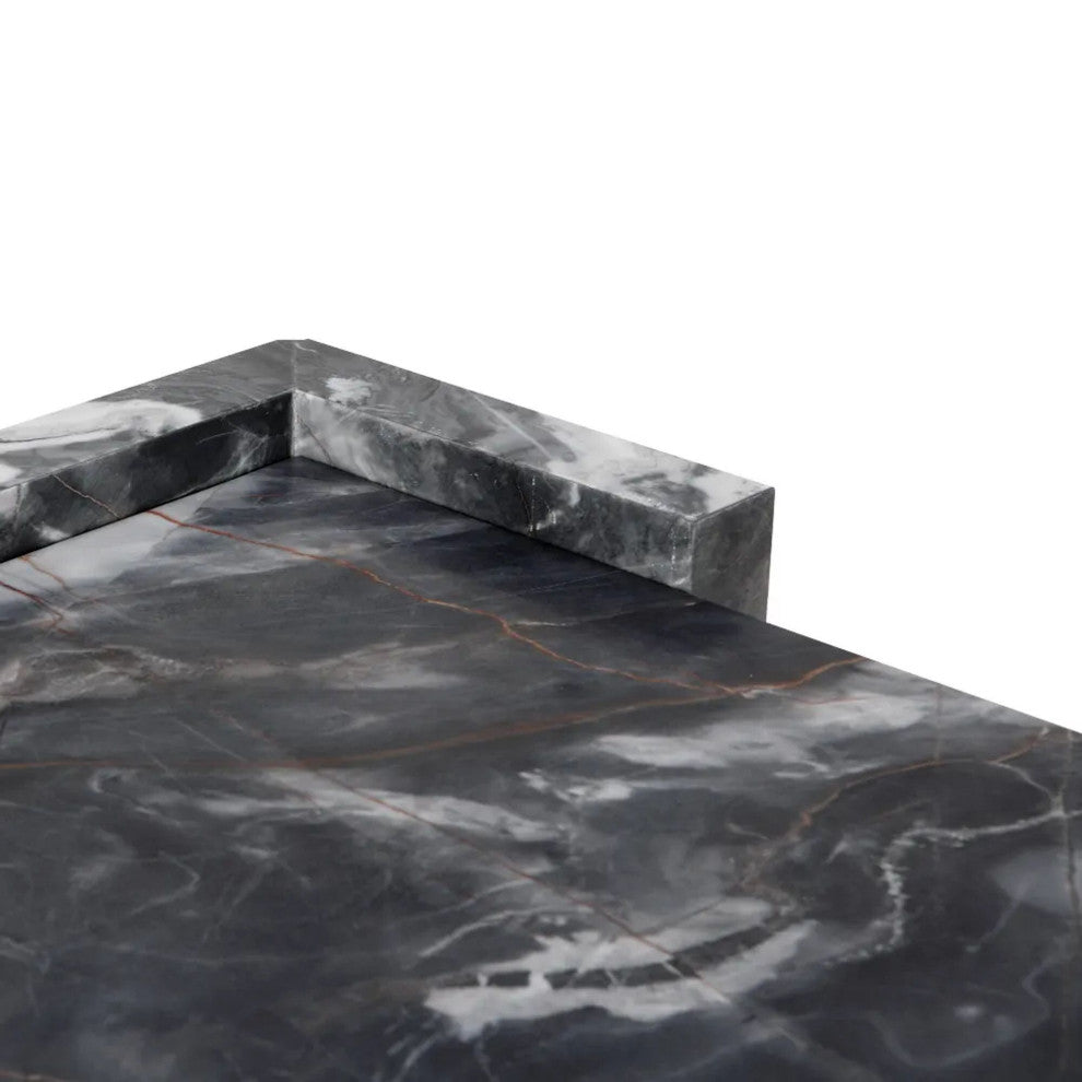 Gypsum Marble Coffee Table, Petrol