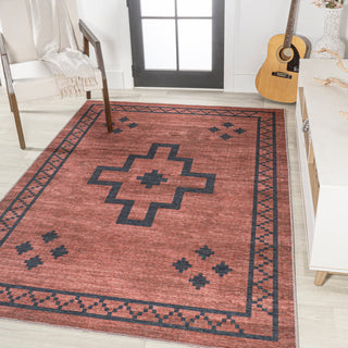 Korsa Geometric Medallion Machine-Washable Area Rug, 4x6