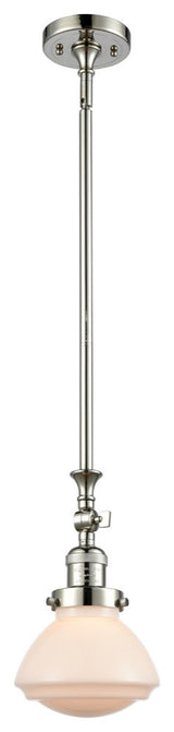 Olean 1-Light Mini Pendant, Polished Nickel, Matte White