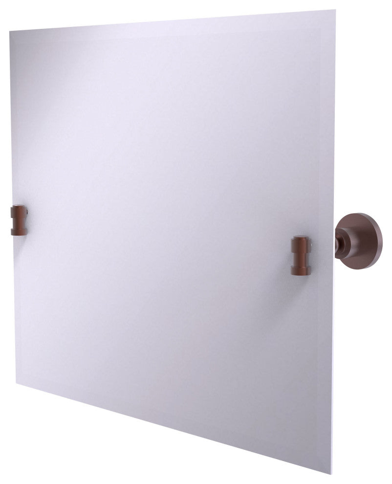 Washington Square Frameless Landscape Beveled Tilt Mirror, Antique Copper