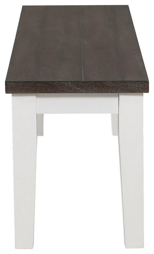 Wood Dining Bench, Espresso and Antique White