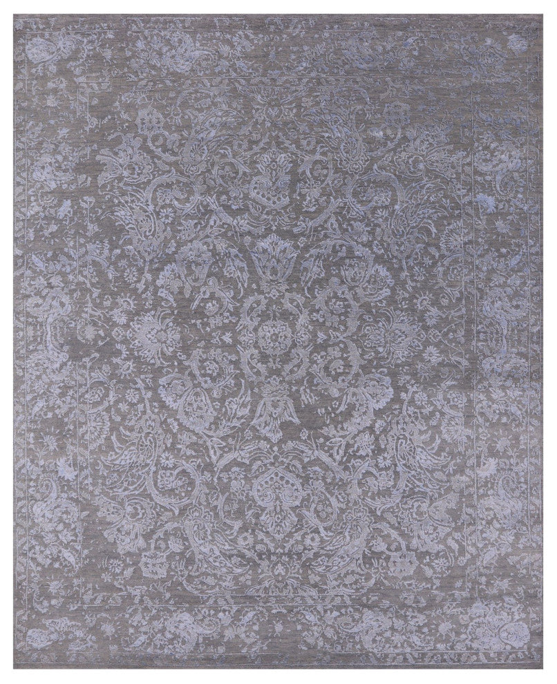 Hand Knotted Persian Wool and Silk Rug 8' 2" X 10' 3" Q6209