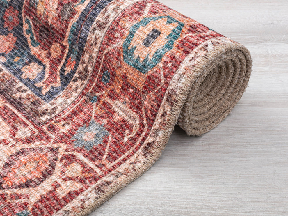 Vera Collection Multi 8'6" x 11'6" Rectangle Residential Indoor Area Rug
