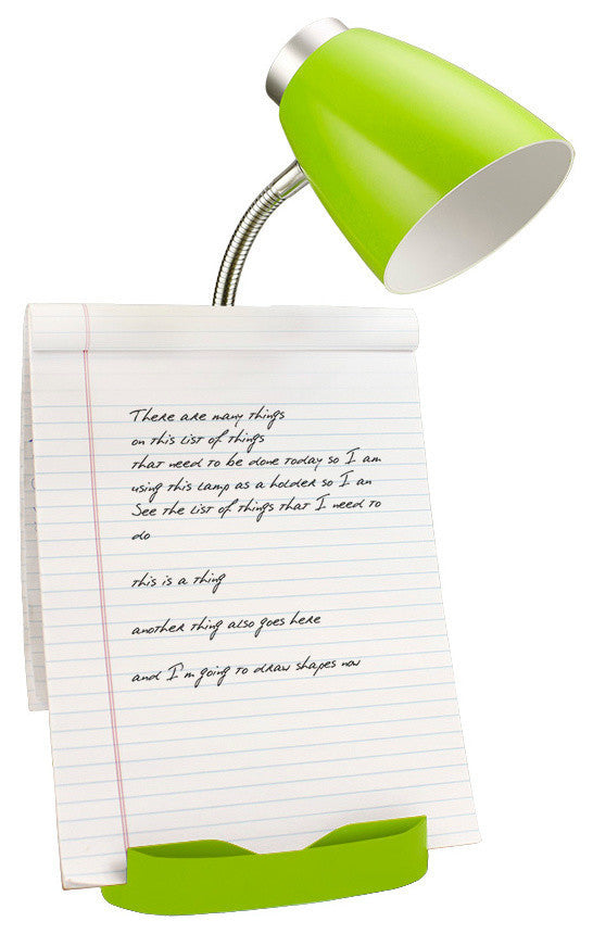 Organizer Desk Lamp With Ipad Tablet Stand Book Holder, Green