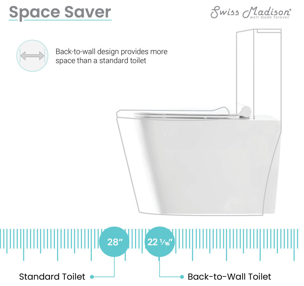 Concorde Back to Wall Concealed Tank Toilet Bowl Bundle, Glossy White