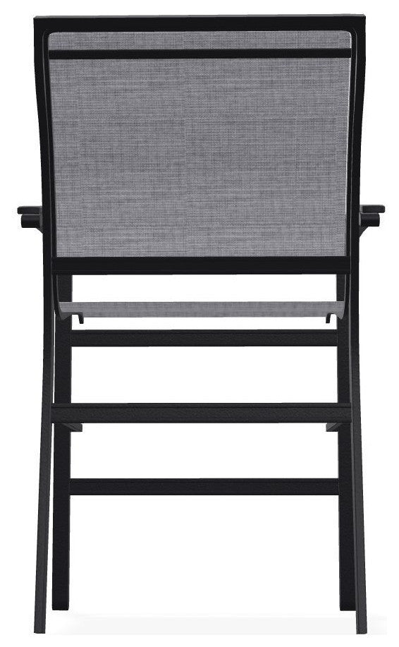 Bazza Sling Balcony Height Stackable Outdoor Stool, Augustine Pewter/Black