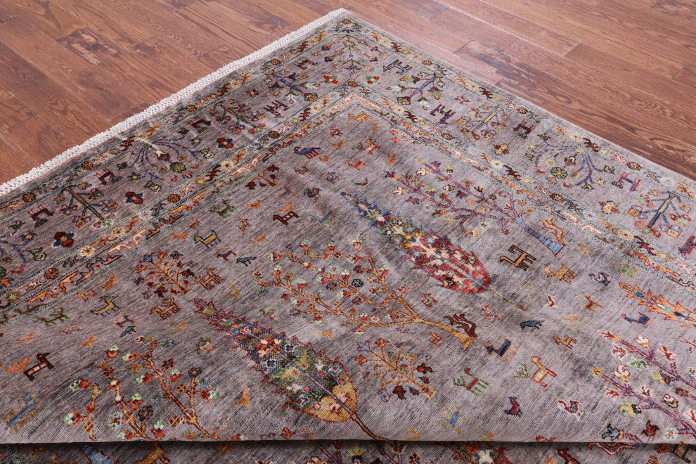 8' 1" X 10' 0" Persian Gabbeh Tribal Handmade Wool Rug - Q13002