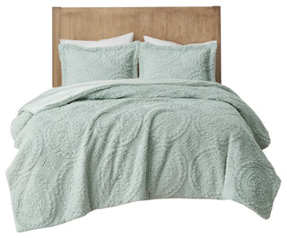 Madison Park Arya Medallion Faux Fur Plush Comforter Mini Set