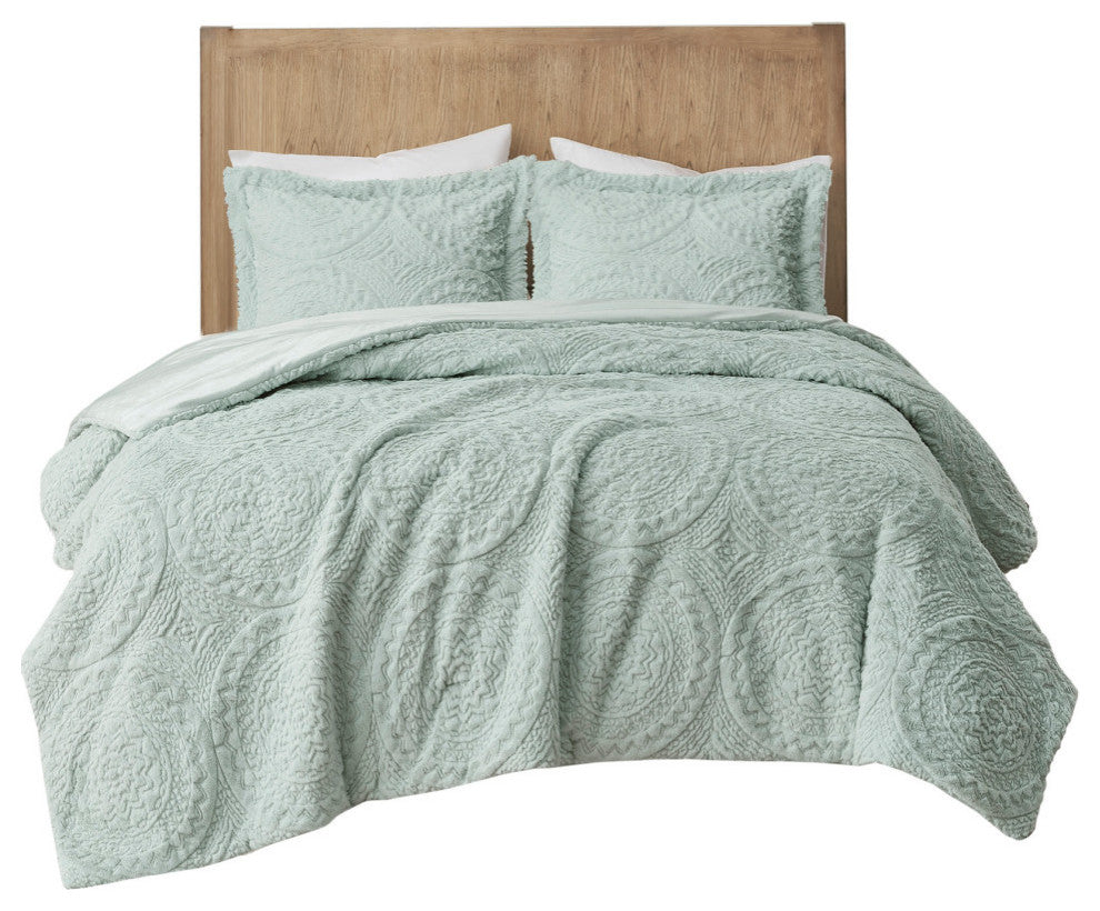 Madison Park Arya Medallion Faux Fur Plush Comforter Mini Set