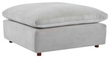 Commix Down Filled Overstuffed Performance Velvet Ottoman - Light Gray...