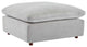 Commix Down Filled Overstuffed Performance Velvet Ottoman - Light Gray...