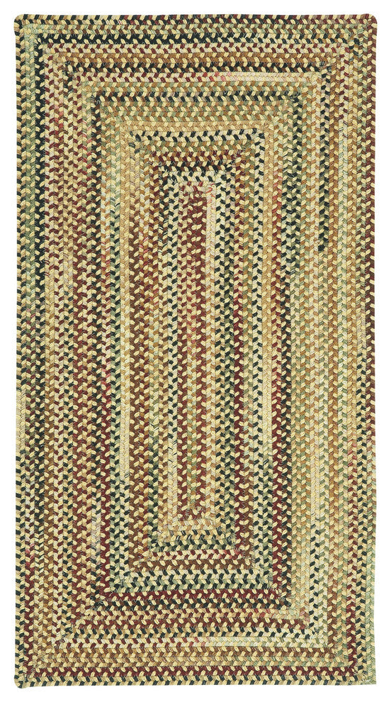 Bangor Concentric Braided Rectangle Rug, Amber 7''x9''