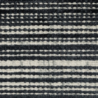 Cayden Textural Stripe Wool Blend Black/ Ivory Hand-tufted Rug 8' x 10'