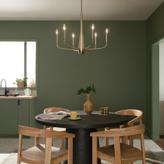 Deela 6 Light Chandelier 1 Tier Medium, Champagne Bronze