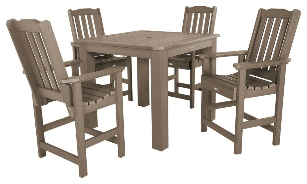 Lehigh 5-Piece Square Counter-Height Dining Set, Woodland Brown