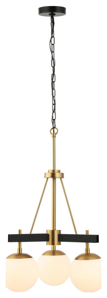 Allie 3-Lt  Chandelier - Black/Satin Brass