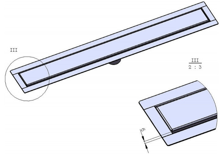 Serene Drains Invisible Slim Linear Drain Design, 16 Inch