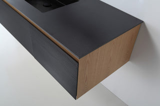 OSLO Wall Mount Modern Bathroom Vanity, Matte Black, 60"