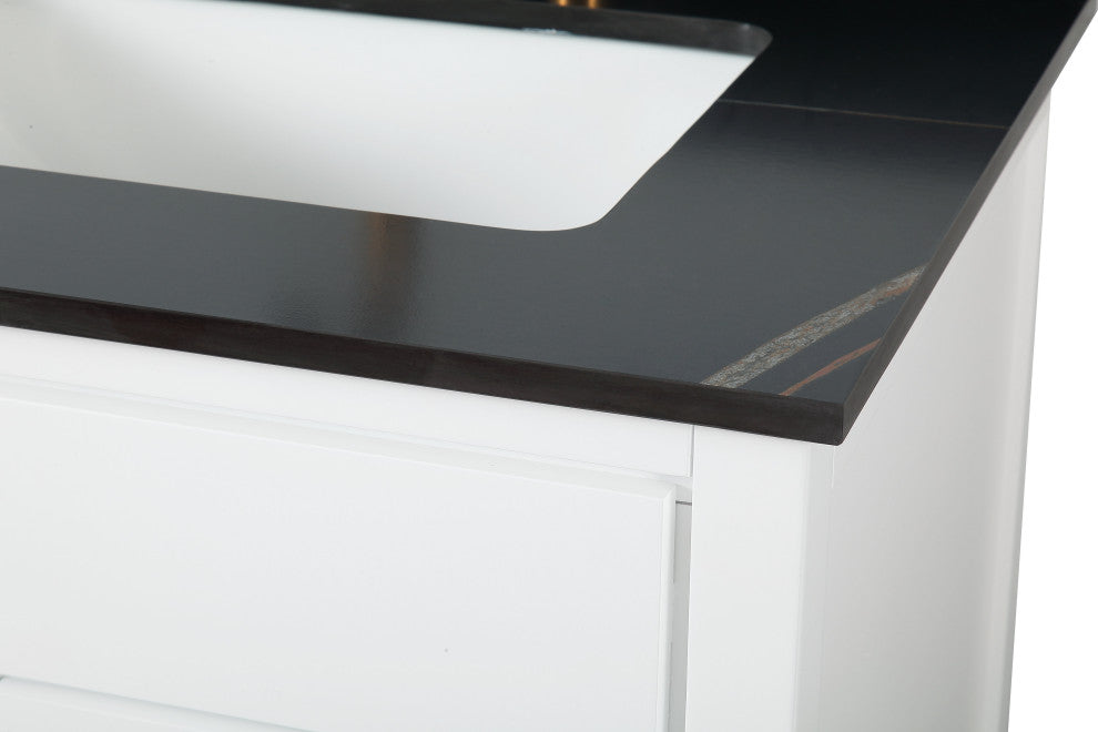 60" Tennant Brand Modern Style White Beatrice Double Sink Bathroom Vanity