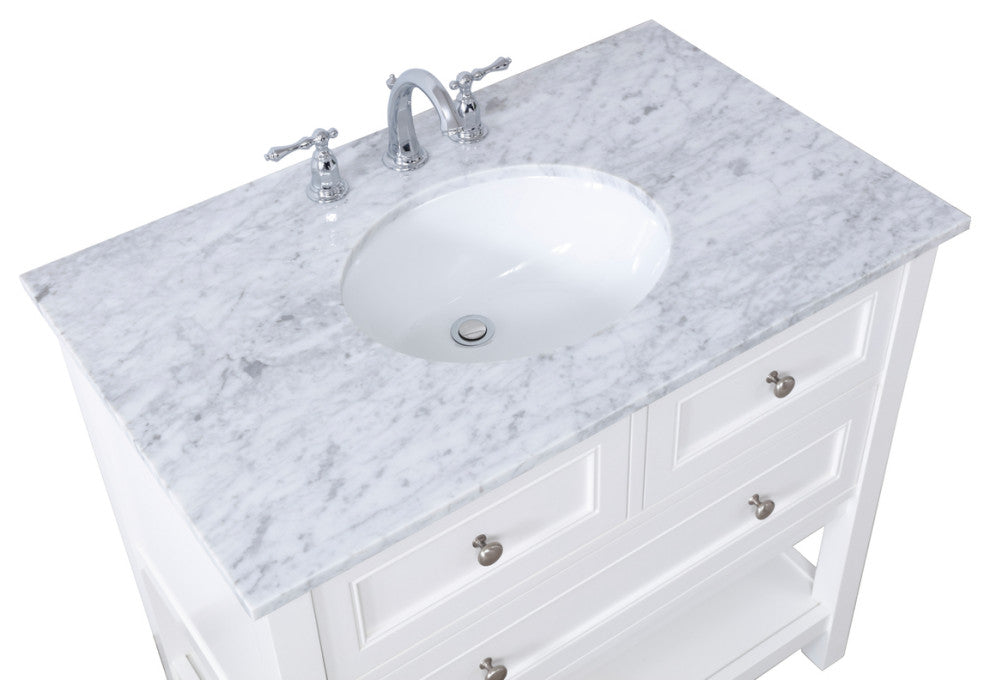 Matilda 36" Single Bathroom Vanity Set, White