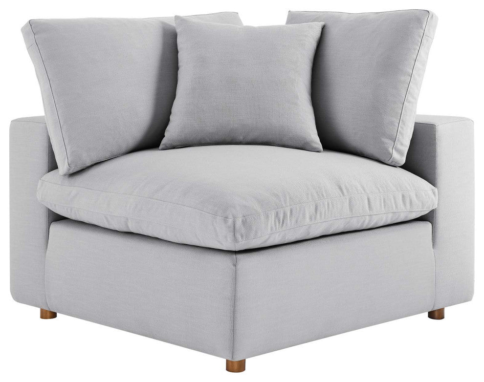 Commix Down Filled Overstuffed 5-Piece Armless Sectional Sofa, Light Gray