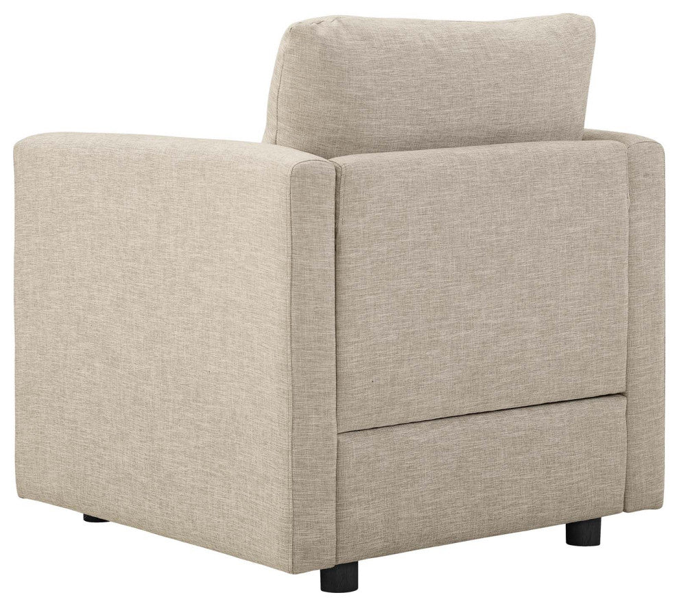 Armchair and Loveseat Sofa Set, Fabric, Beige, Modern, Living Lounge Hospitality