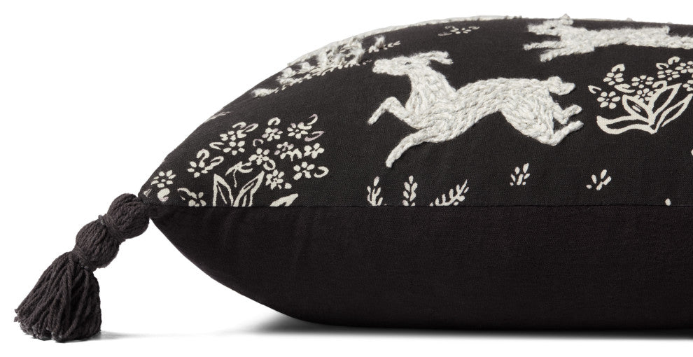 Loloi PLL0027 Black / Ivory 13" x 21" Cover Only Pillow