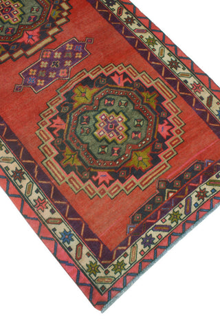 Fine Vintage Distressed Bamshad Rust/Beige Runner, 3'6x12'7