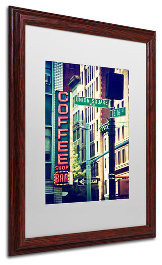 Philippe Hugonnard 'NYC Coffee Bar', Wood Frame, White Mat, 20x16