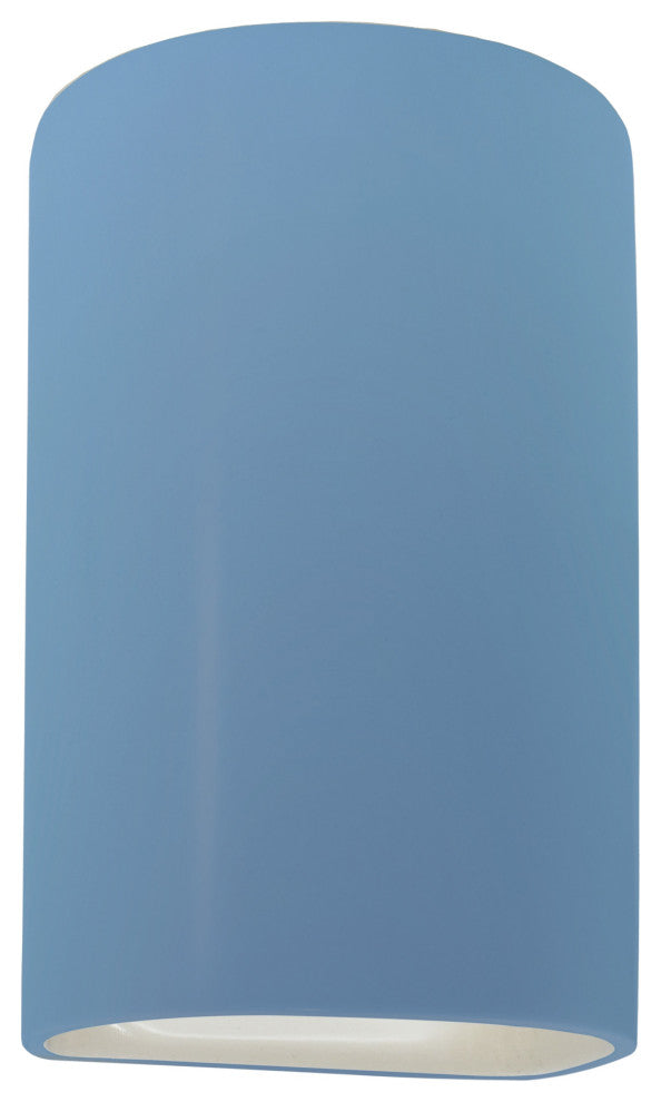 Ambiance Large Cylinder Wall Sconce, Open Top/Bottom, Sky Blue, Standard