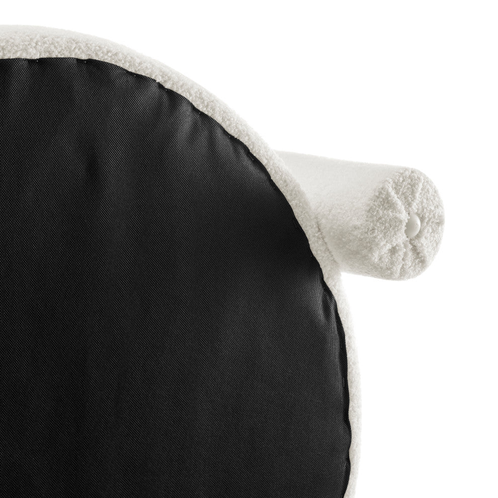 Maisie Faux Shearling Accent Arm Chair, Wilmont White